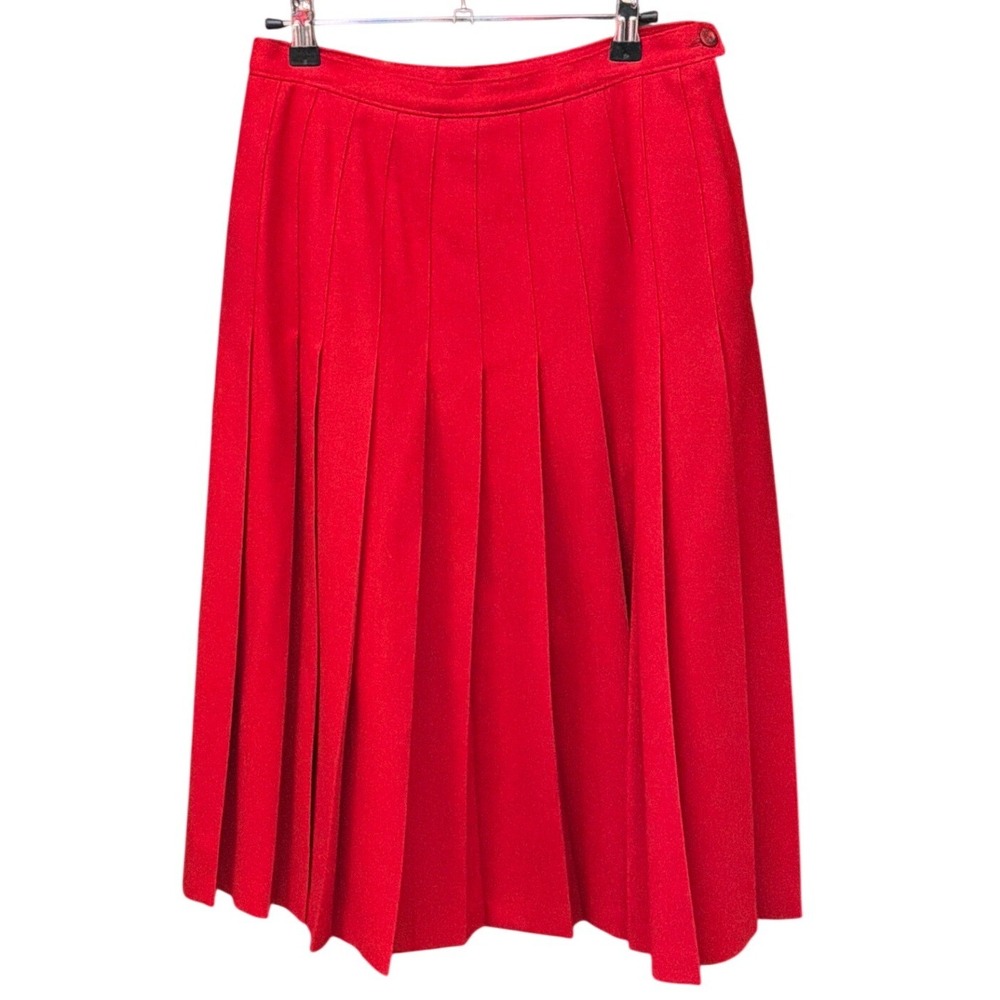 Vintage Pendleton Wool Pleated Skirt Dark Academia Preppy Classic Workwear